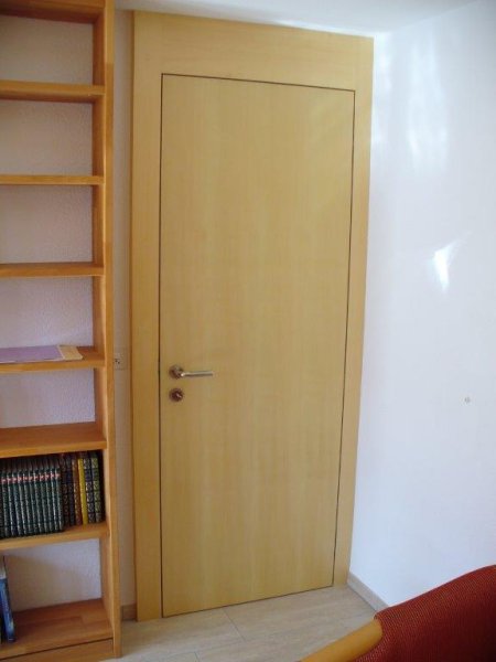 Türe Fichte flächenbündig, verdeckte Drehbänder